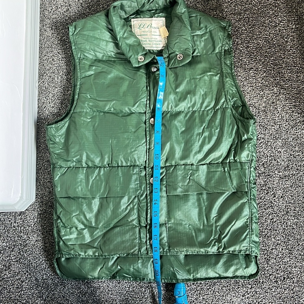 Vintage LL Bean Goose Down Vest - Army Green size Small - Picture 4 of 8